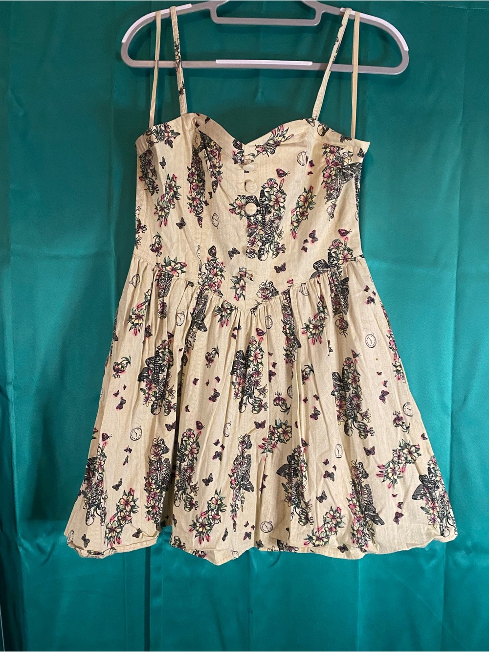 ✨🦋💀HELL BUNNY SKELETON FLORAL BUTTERFLY DRESS💀🦋✨🖤Whimsigoth•Gothic Romance